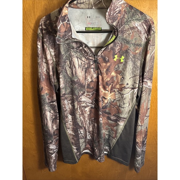 Under Armour RealTree Pullover Large Camo Loose Heat Gear Scent Control 1/4 Zip - Picture 5 of 8